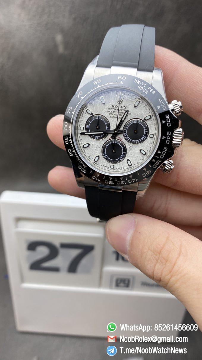 China Clean Factroy Daytona 116519 Meteorite Dial on Oysterflex Rubber Strap 11 Super Clone 4130 Movement