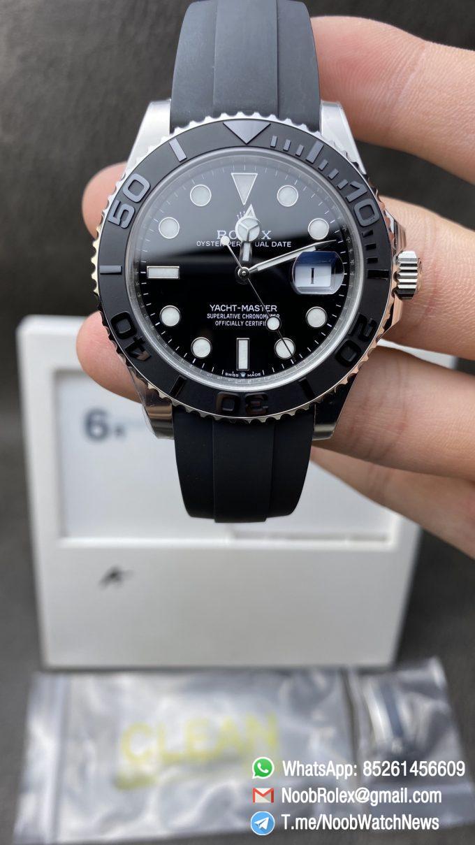 China Clean Factory Rolex Yacht Master 42mm 226659 Best Edition Black Dial 3D Black Ceramic Bezel on Black Oysterflex Strap VR3235