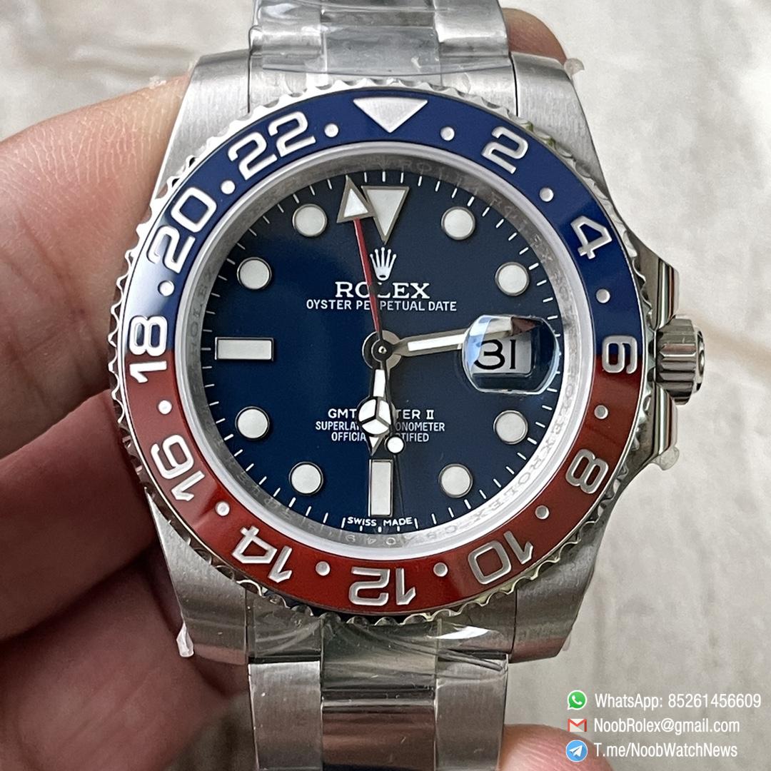 Clean Factory Rolex CF GMT Master II 126719BLRO Midnight Blue Dial Red Blue Ceramic Bezel 904L Oystersteel Oyster Bracelet SA3285 Movement 02