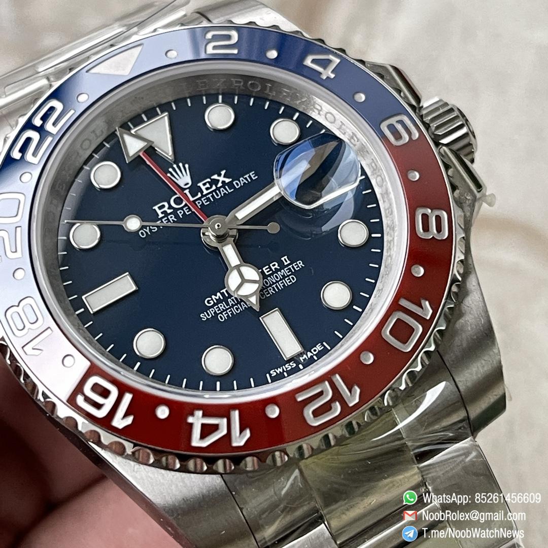 Clean Factory Rolex CF GMT Master II 126719BLRO Midnight Blue Dial Red Blue Ceramic Bezel 904L Oystersteel Oyster Bracelet SA3285 Movement 04