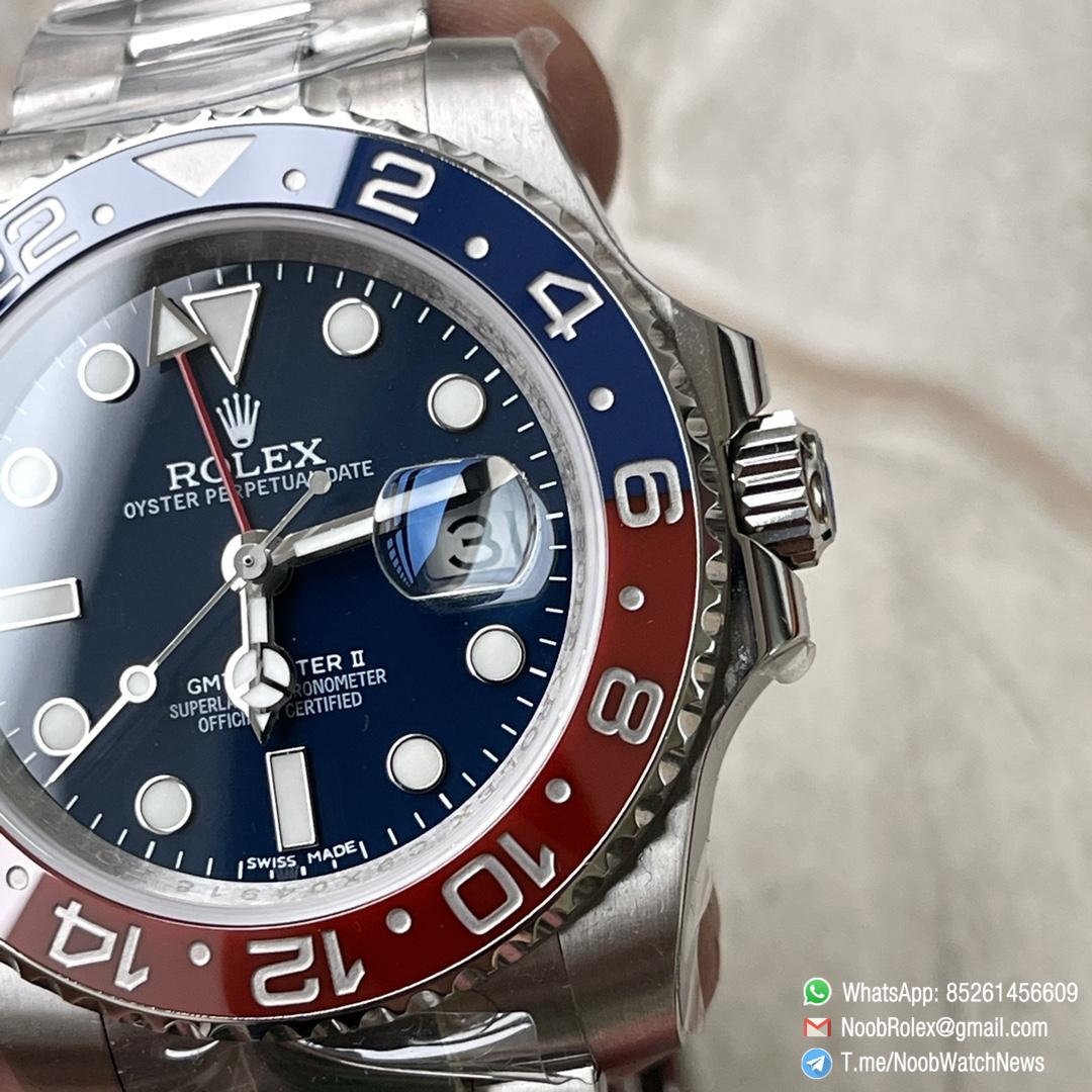 Clean Factory Rolex CF GMT Master II 126719BLRO Midnight Blue Dial Red Blue Ceramic Bezel 904L Oystersteel Oyster Bracelet SA3285 Movement 06