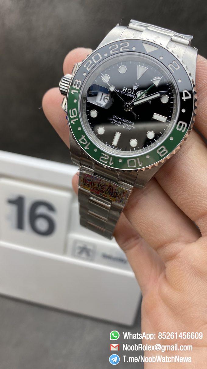 Clean Watch Offical Store CF Rolex Sprite GMT Master II 126720VTNR Black Dial Green Black Ceramic Bezel 904L Oystersteel Oyster Bracelt SA3285 Movement