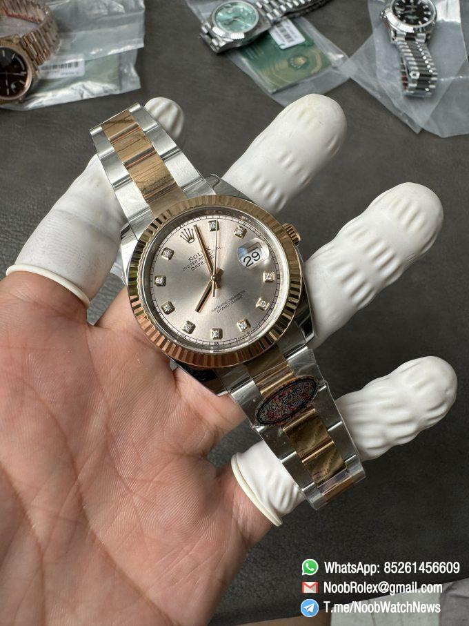 Clean Factory DateJust 41mm 126333 Champagne Dial with Diamond Markers Two Tone Bracelet VR3235 01