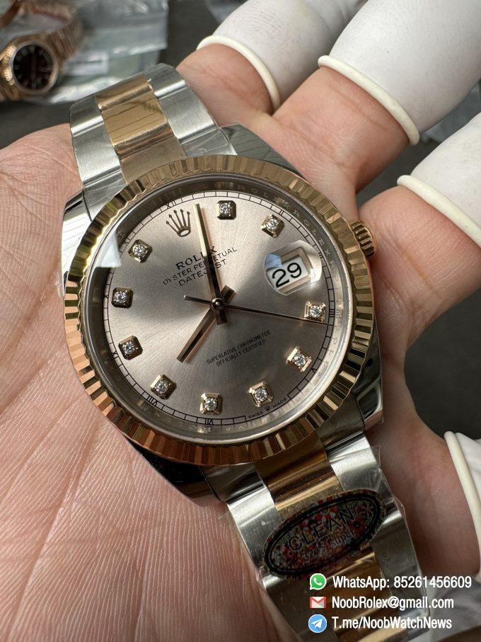 Clean Factory DateJust 41mm 126333 Champagne Dial with Diamond Markers Two Tone Bracelet VR3235 04