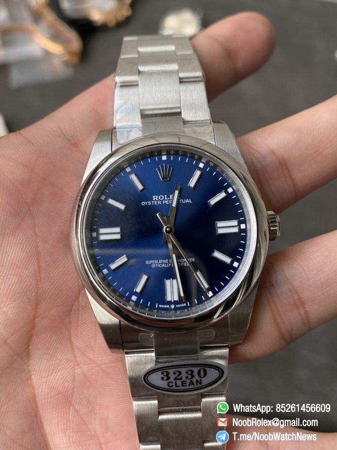 Clean Factory Rolex Oyster Perpetual 124300 Blue Dial 41mm CF OP 904L OysterSteel Case Bracelet VR3230 Movement 01