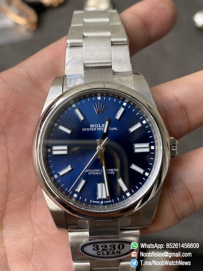 Clean Factory Rolex Oyster Perpetual 124300 Blue Dial 41mm CF OP 904L OysterSteel Case Bracelet VR3230 Movement 02