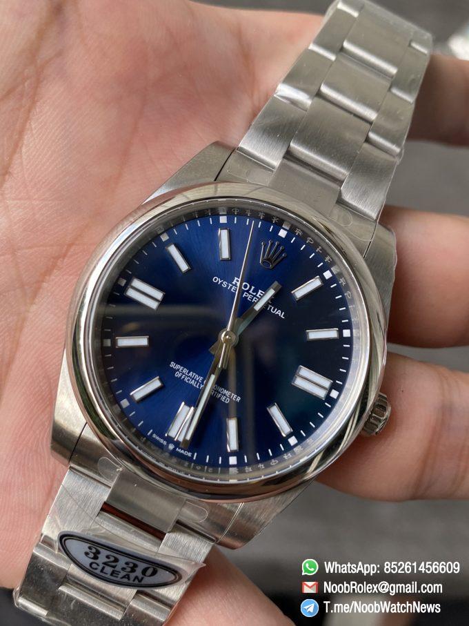 Clean Factory Rolex Oyster Perpetual 124300 Blue Dial 41mm CF OP 904L OysterSteel Case Bracelet VR3230 Movement 03