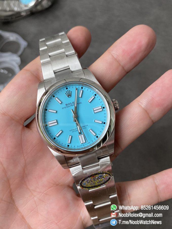 Clean Factory Rolex Oyster Perpetual 124300 CF OP 41mm 904L Steel Tiffany Blue Dial VR3230 Movement 01