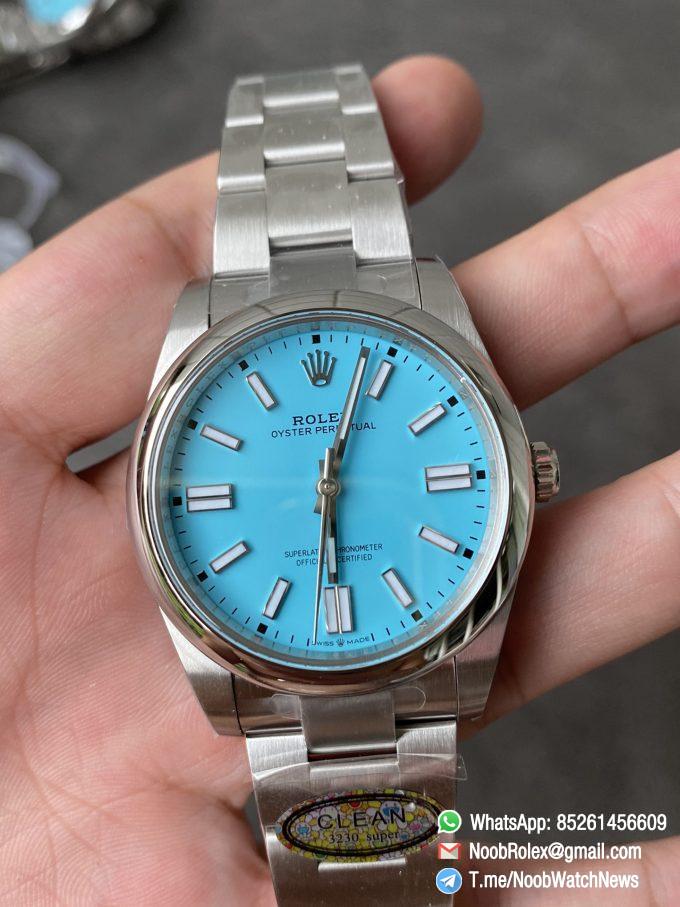 Clean Factory Rolex Oyster Perpetual 124300 CF OP 41mm 904L Steel Tiffany Blue Dial VR3230 Movement 02