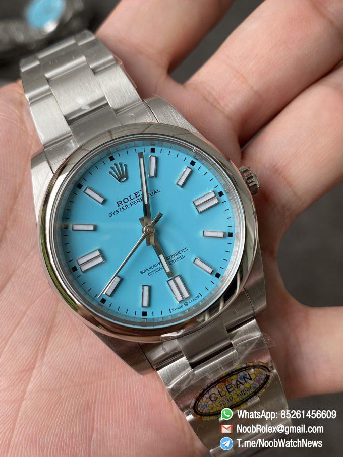 Clean Factory Rolex Oyster Perpetual 124300 CF OP 41mm 904L Steel Tiffany Blue Dial VR3230 Movement 03