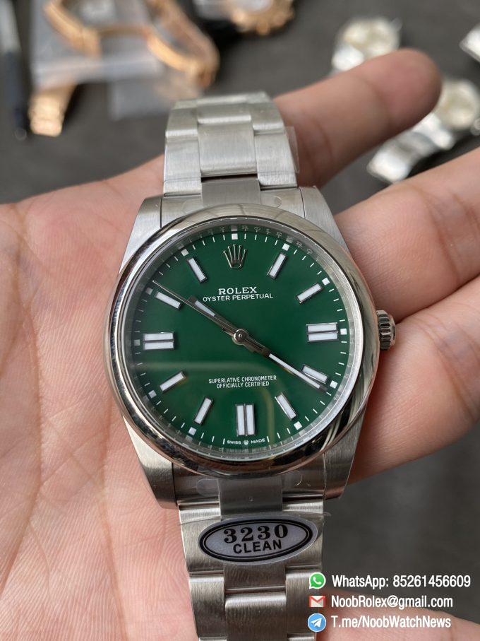 Clean Factory Rolex Oyster Perpetual 124300 CP OP 41mm Green Dial 904L Steel VR3230 Movement 02