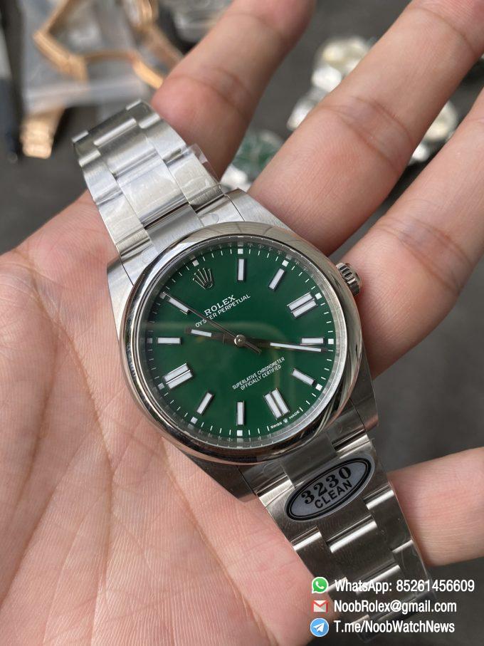 Clean Factory Rolex Oyster Perpetual 124300 CP OP 41mm Green Dial 904L Steel VR3230 Movement 03