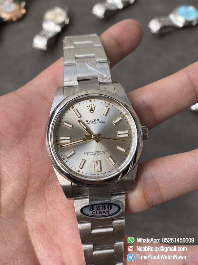 Clean Factory Rolex Oyster Perpetual 124300 CP OP 41mm Silver Dial 904L Steel VR3230 Movement 01