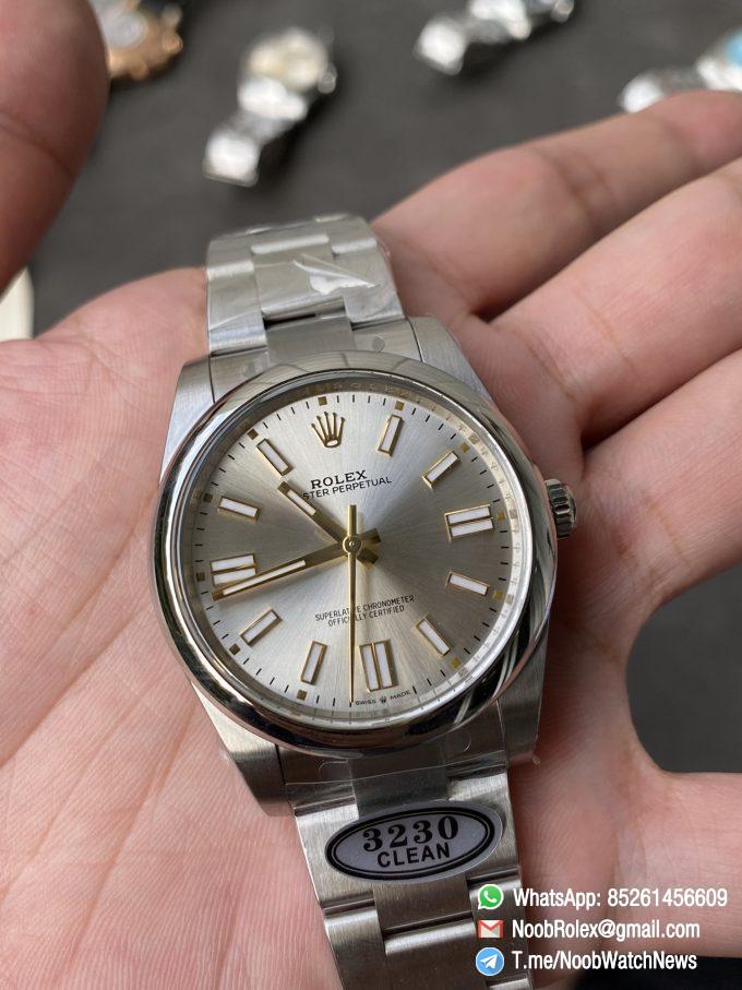 Clean Factory Rolex Oyster Perpetual 124300 CP OP 41mm Silver Dial 904L Steel VR3230 Movement 03