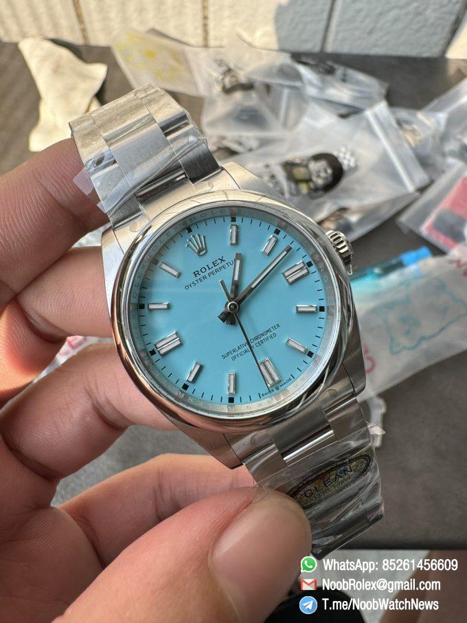 Clean Factory Rolex Oyster Perpetual 126000 36mm Tiffany Blue Dial 904L Steel VR3230 CF OP 03