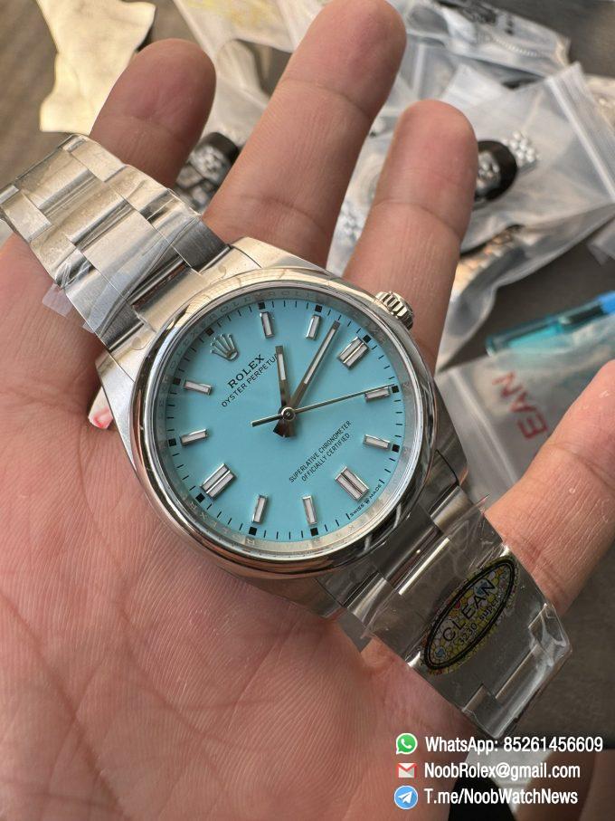 Clean Factory Rolex Oyster Perpetual 126000 36mm Tiffany Blue Dial 904L Steel VR3230 CF OP 04