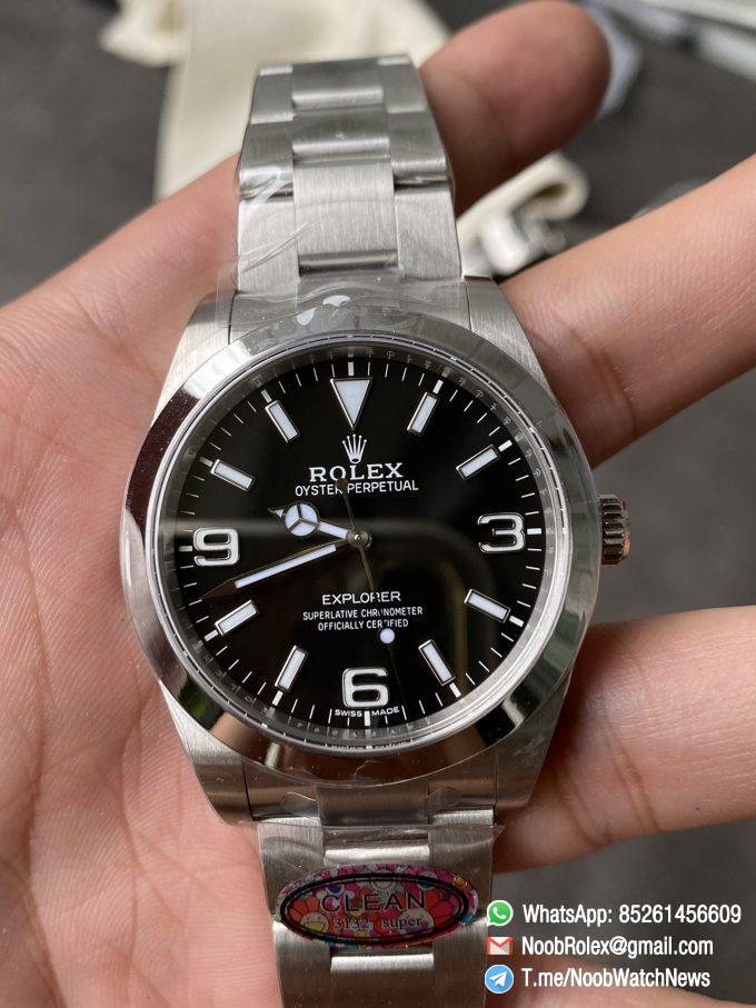 Clean Factory Watch Rolex Explorer 214270 39mm Black Dial 904L OysterSteel Case Oyster Bracelet VR3132 Movement 02