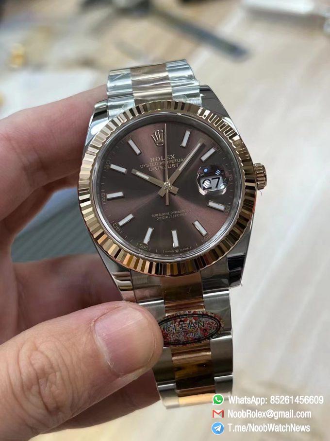 Clean Factory Watches Rolex DateJust 41mm 126331 0001 Rose Gold Bezel Chocolate Dial Oyster Bracelet 3235 Movement 02