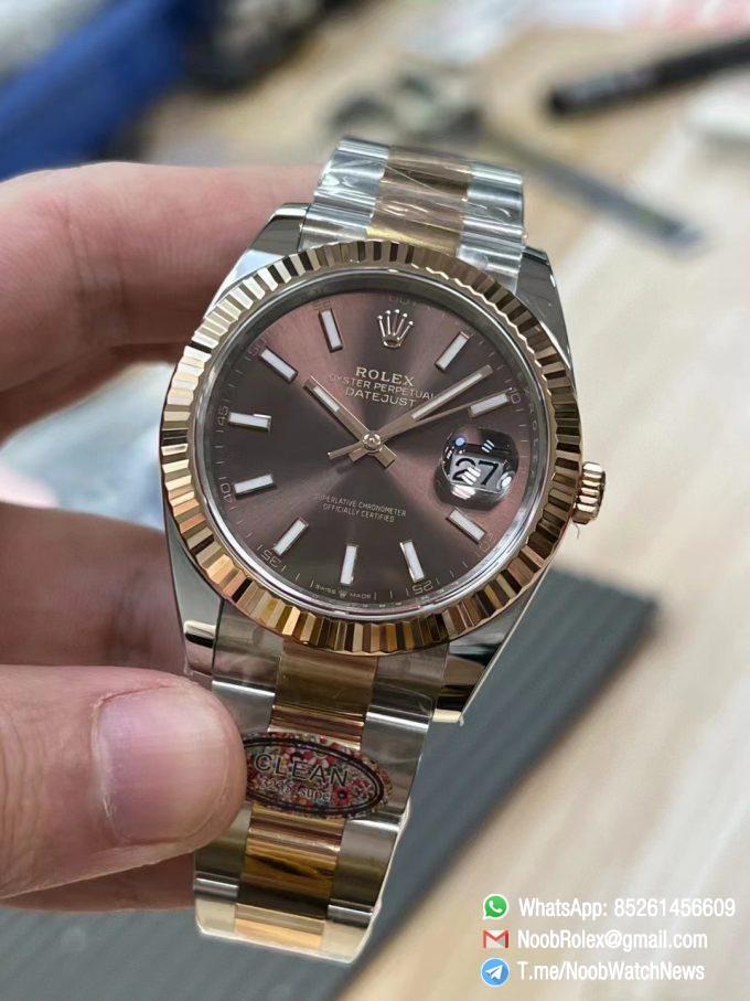 Clean Factory Watches Rolex DateJust 41mm 126331 0001 Rose Gold Bezel Chocolate Dial Oyster Bracelet 3235 Movement 03