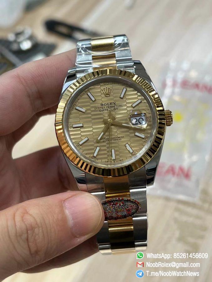 Clean Factory Watches Rolex DateJust 41mm m126333 0021 Yellow Gold Motif Dial Oyster Bracelet 3235 Movement 03