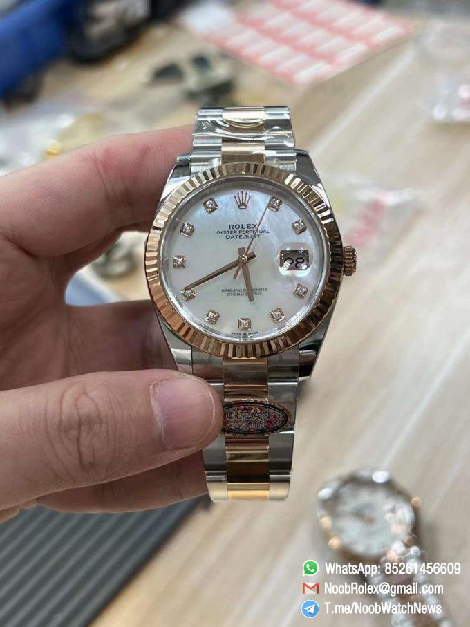 Clean Factory Watches Rolex DateJust 41 m126331 0013 Rose Gold Mother of Pear Dial Oyster Bracelet 3235 Movement 01