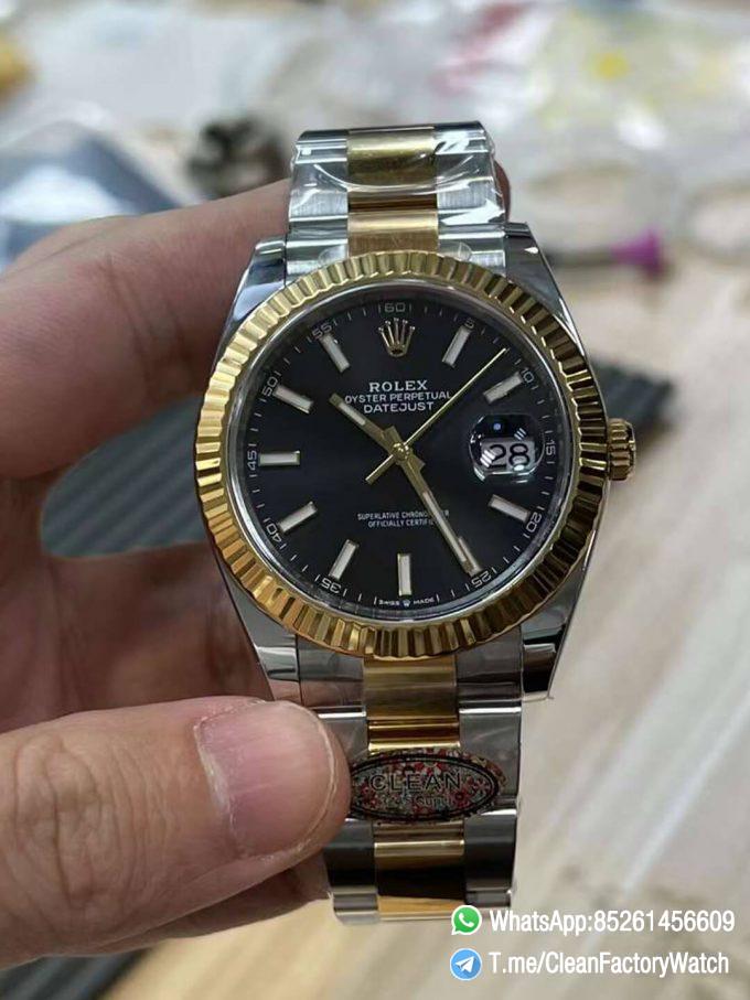 Clean Factory Datejust 41mm 126333 Black Dial Yellow Gold Bezel 904L Steel Two Tone Oyster Bracelet SH3235 Movement 00