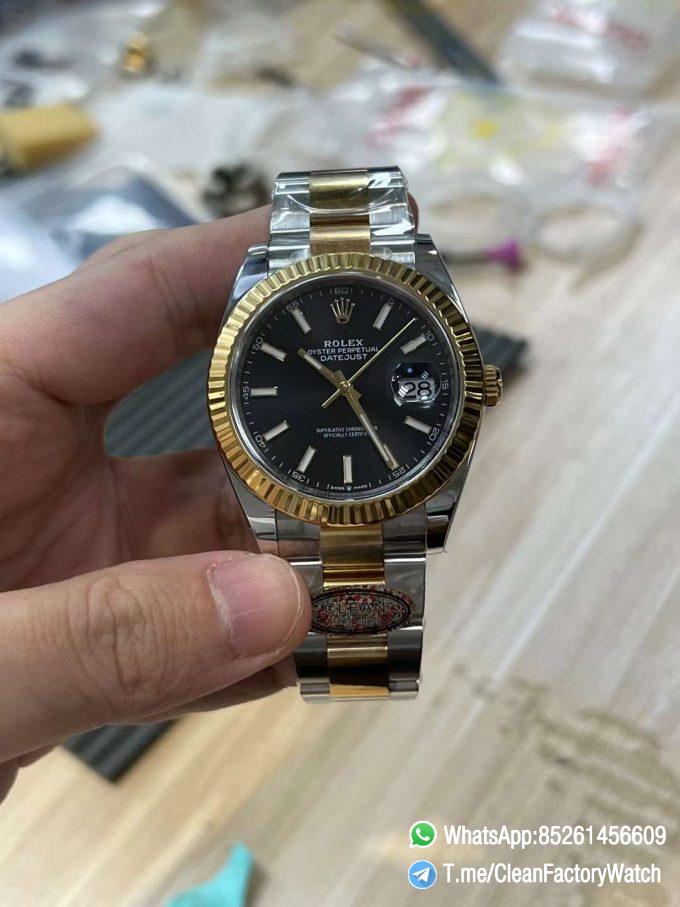 Clean Factory Datejust 41mm 126333 Black Dial Yellow Gold Bezel 904L Steel Two Tone Oyster Bracelet SH3235 Movement 01