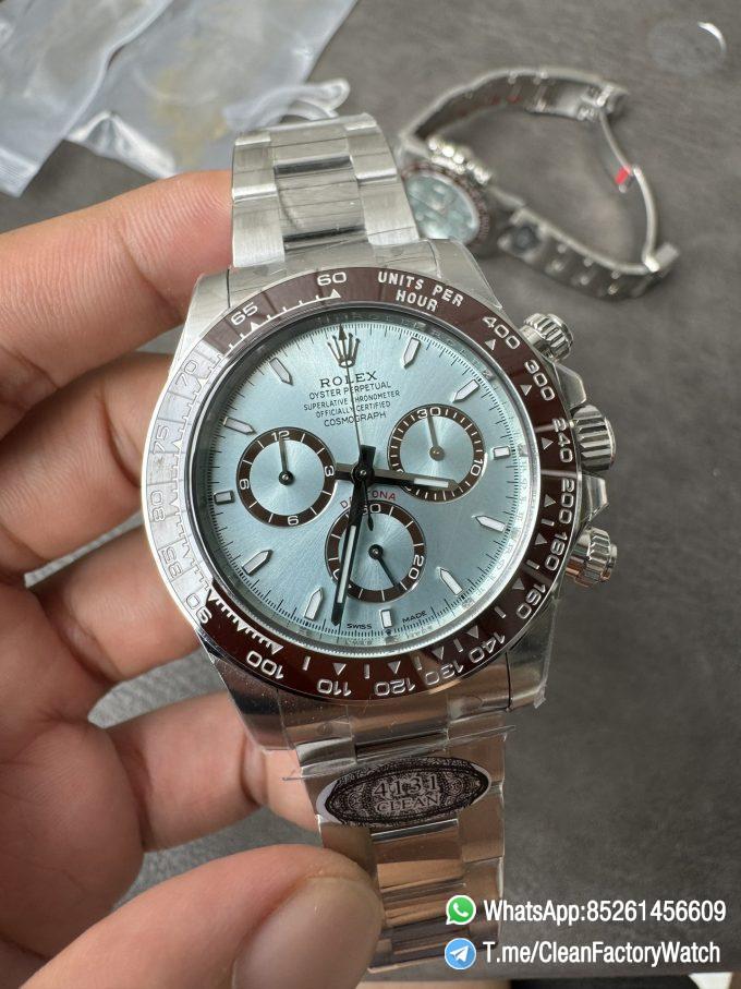 Clean Factory Daytona 126506 ICE Blue Dial Brown Ceramic Bezel SH4131 Movement 72 Hours Power Reserve 07