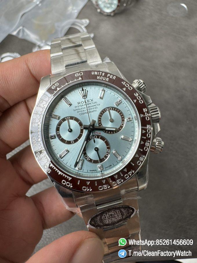 Clean Factory Daytona 126506 ICE Blue Dial With Diamonds Markers Brown Ceramic Bezel SH4131 Movement 72 Hours PR 08