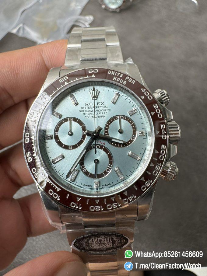 Clean Factory Daytona 126506 ICE Blue Dial With Diamonds Markers Brown Ceramic Bezel SH4131 Movement 72 Hours PR 09