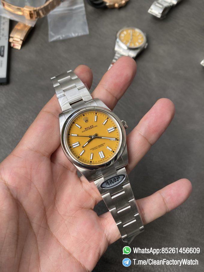 Clean Factory Rolex Oyster Perpetual 126000 36mm Yellow Dial 904L Steel VR3230 Movement 01