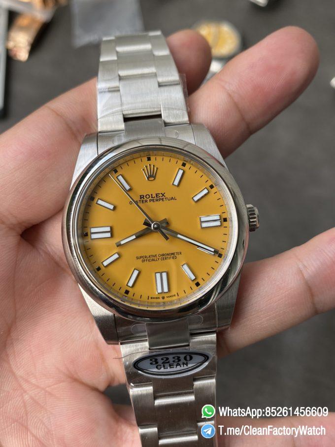 Clean Factory Rolex Oyster Perpetual 126000 36mm Yellow Dial 904L Steel VR3230 Movement 02