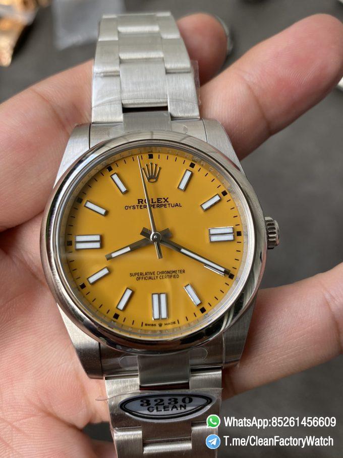 Clean Factory Rolex Oyster Perpetual 126000 36mm Yellow Dial 904L Steel VR3230 Movement 03