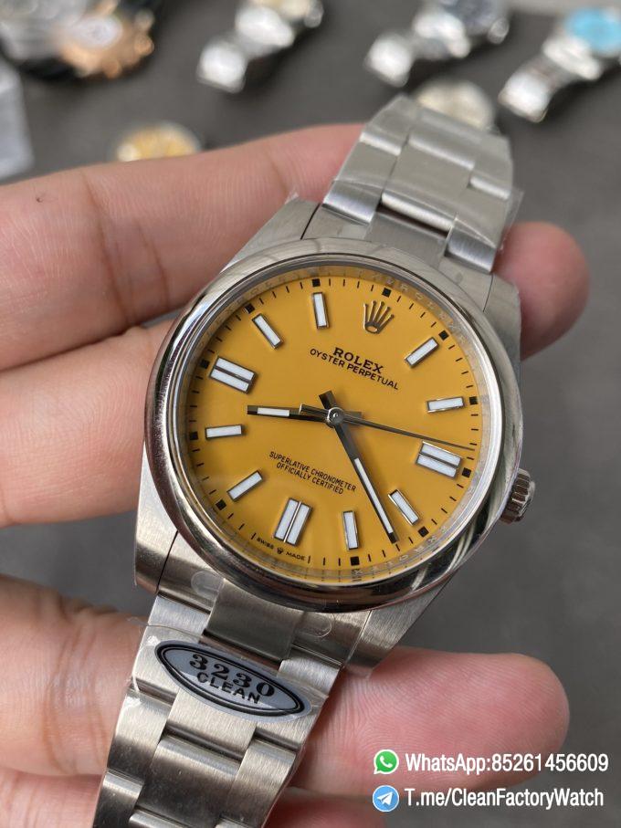 Clean Factory Rolex Oyster Perpetual 126000 36mm Yellow Dial 904L Steel VR3230 Movement 09