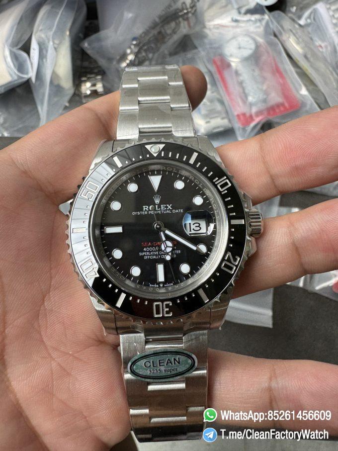 Clean Factory Rolex Sea Dweller 126600 Single Red 904L Steel Case and Bracelet SH3235 Movement 02