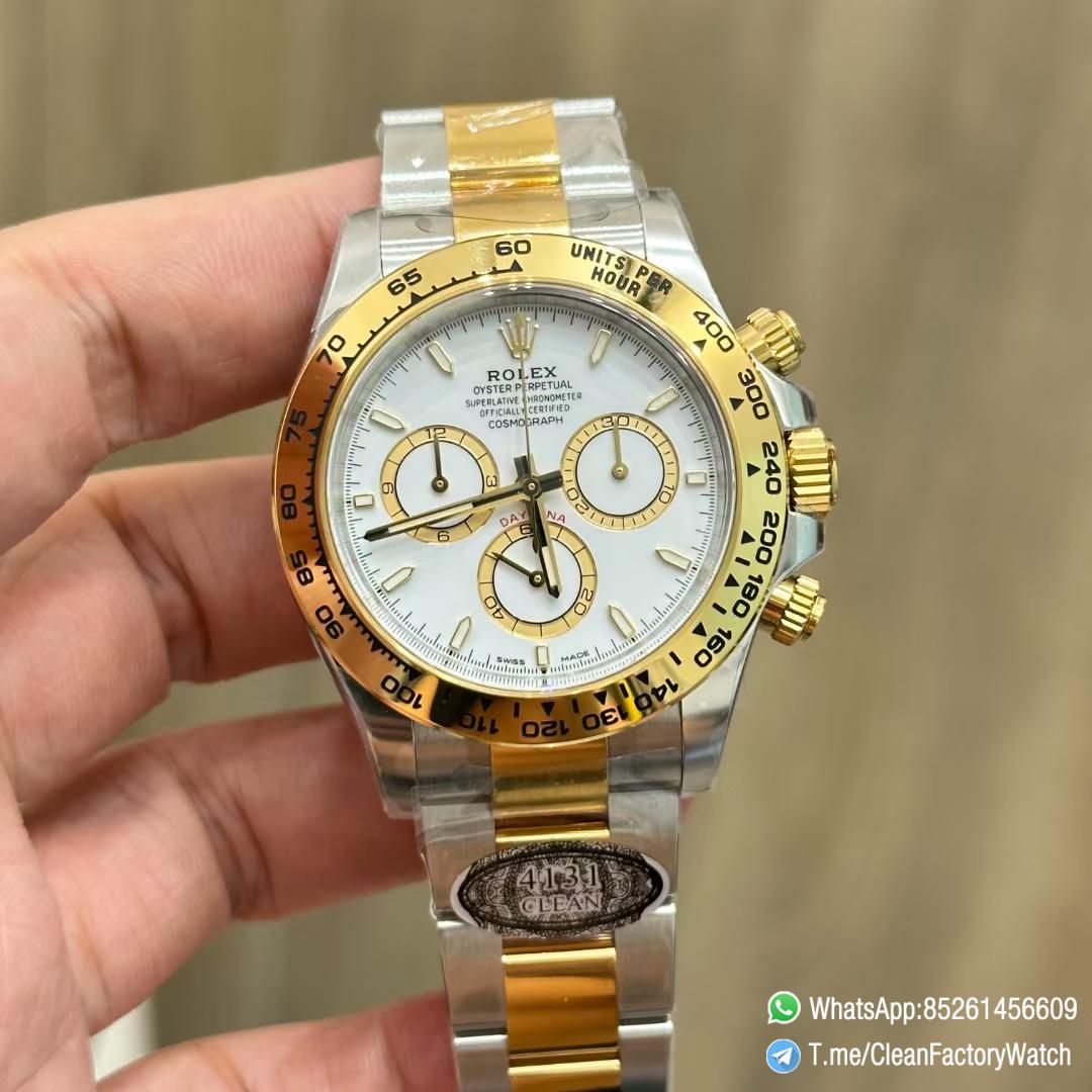 Clean Factory Daytona 126503 Two Tone Yellow Gold Steel Bracelet White Dial with Gold Eye Sub Dial SH4131 Movement 01