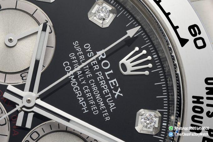 Clean Factory Daytona 126509 Black and Steel Set with Diamonds Dial Oystersteel Bracelet SH4131 Movement 04