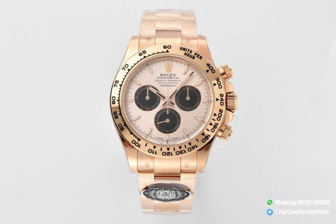 Clean Factory Rolex Daytona 126505 Rose Gold Case Bracelet Rose Gold Dial with Black Sub Dial SH4131 Movement 01