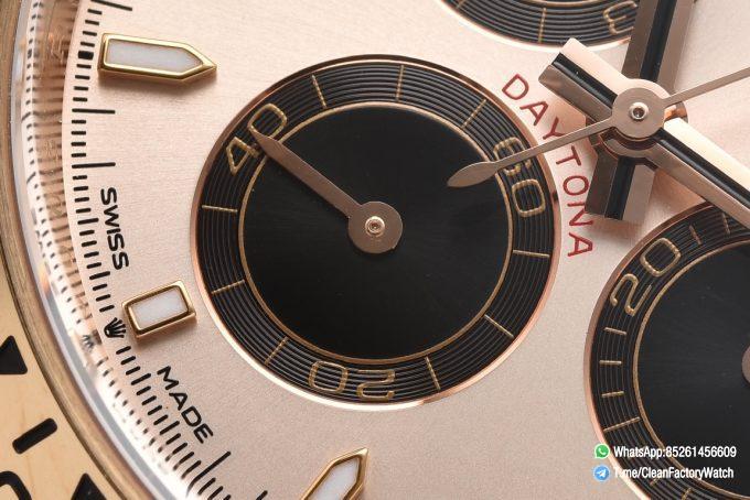 Clean Factory Rolex Daytona 126505 Rose Gold Case Bracelet Rose Gold Dial with Black Sub Dial SH4131 Movement 05