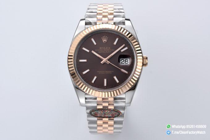 Clean Factory Datejust 126331 41mm 904L Steel Case Chocolate Dial with Stick Markers Rose Gold Bezel 3235 Movement Two Tone Jubilee Bracelet 01