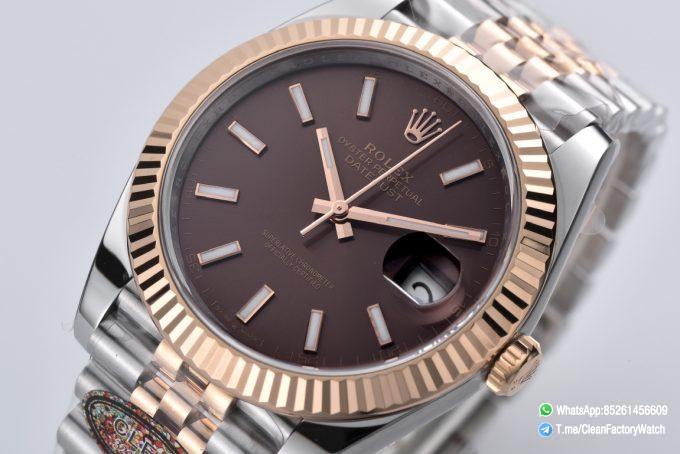 Clean Factory Datejust 126331 41mm 904L Steel Case Chocolate Dial with Stick Markers Rose Gold Bezel 3235 Movement Two Tone Jubilee Bracelet 02