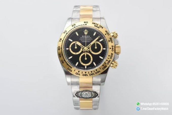 Clean Factory Daytona 126503 Black and Gold Counter Rings Dial 904L Steel Case Yellow Gold Bezel SH4131 Movement Oystersteel and Yellow Gold Band 01