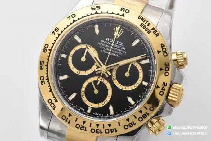 Clean Factory Daytona 126503 Black and Gold Counter Rings Dial 904L Steel Case Yellow Gold Bezel SH4131 Movement Oystersteel and Yellow Gold Band 02