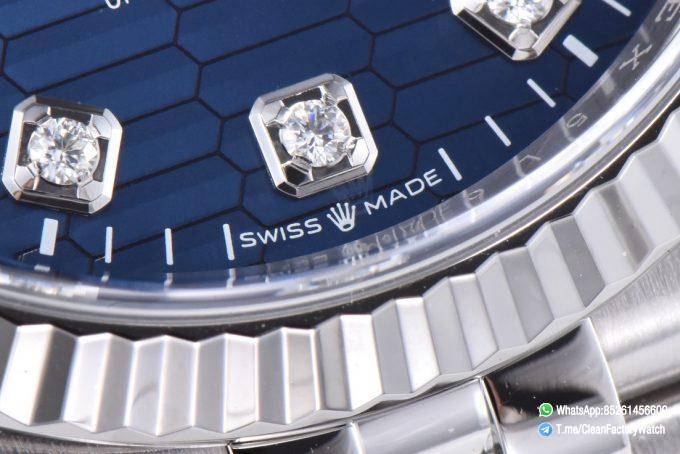 Clean Factory Datejust 126234 36mm Blue Motif Dial with Diamonds Markers 3235 Movement Jubilee Bracelet 04