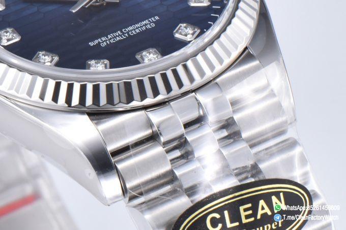 Clean Factory Datejust 126234 36mm Blue Motif Dial with Diamonds Markers 3235 Movement Jubilee Bracelet 06