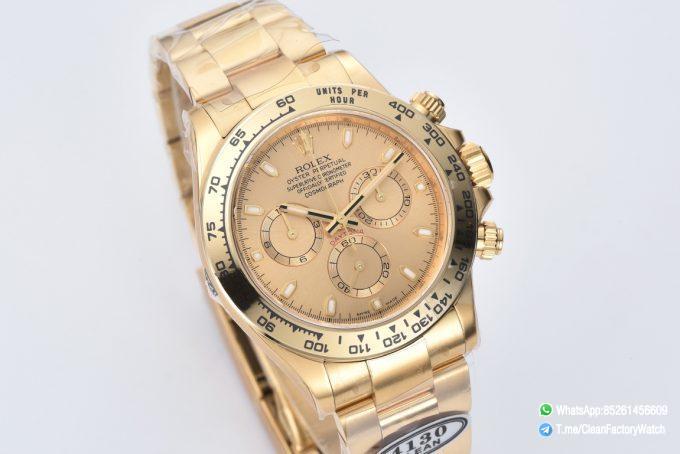 Clean Factory Rolex Daytona 116508 Full Yellow Gold Case Dial Yellow Gold Bezel Bracelet DanDong 4130 Movement 02